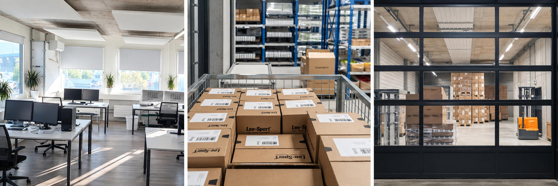 Raphael Lee, Inhaber Olteia Schweiz bei Lee-Sport, dem Unternehmen, das er mitgegründet hat. Raphael Lee, Inhaber Olteia Schweiz bei Lee-Sport, dem Unternehmen, das er mitgegründet hat. Büro, Lebensmittelproduktion und Logistik.